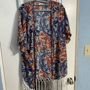 Fringe kimono